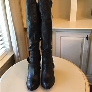 Steve Madden All Leather tall black boots